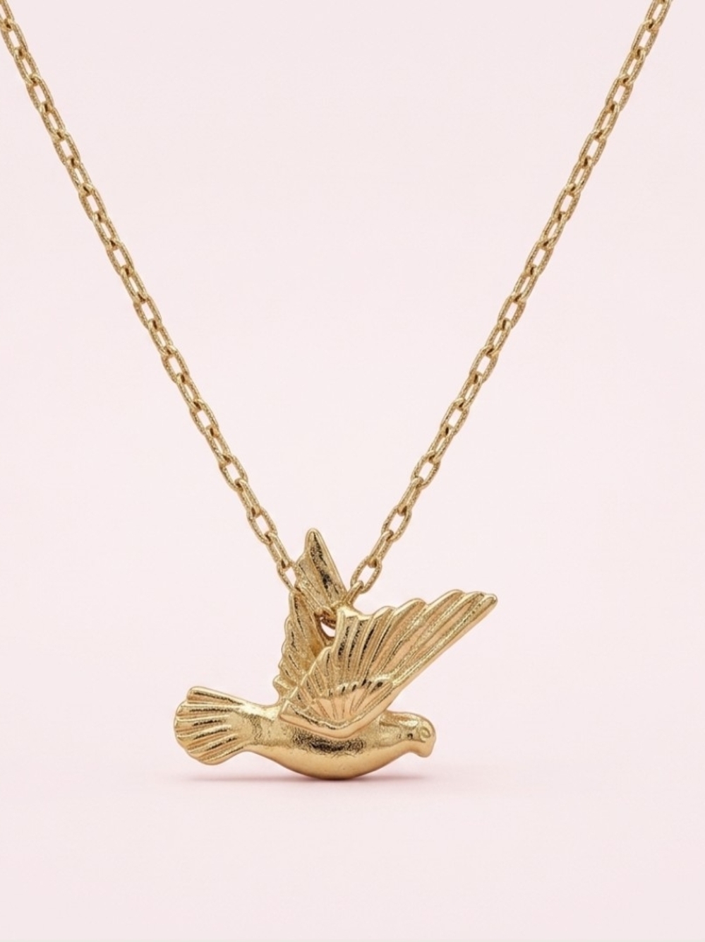 Vintage Gold Dove Pendant Necklace